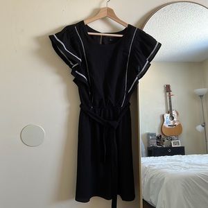 Banana Republic Black High Neck Knee Length Dress